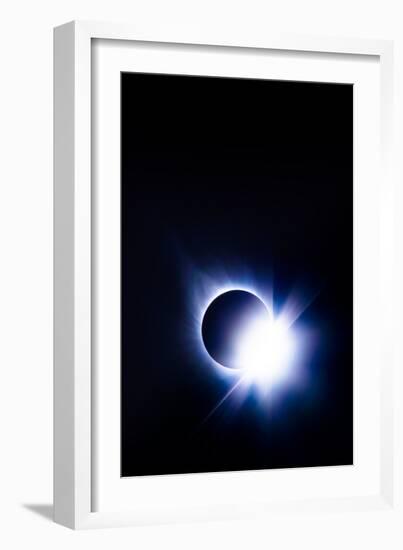 Near Total Solar EclipseDiamond Ring Blue Earth Sun Moon August 2017-Vincent James-Framed Photographic Print