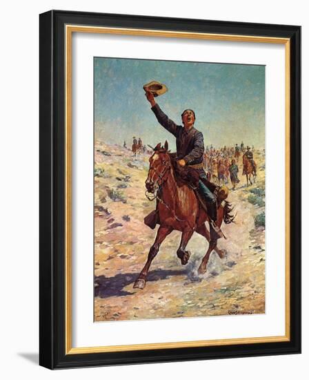 Nearing the Fort-Charles Shreyvogel-Framed Art Print