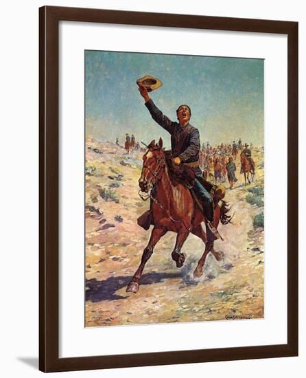 Nearing the Fort-Charles Shreyvogel-Framed Art Print