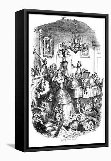 Nearly 'Worried to Death' by the 'Greatest Plague of Life, C1840S-George Cruikshank-Framed Premier Image Canvas