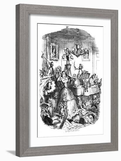 Nearly 'Worried to Death' by the 'Greatest Plague of Life, C1840S-George Cruikshank-Framed Giclee Print