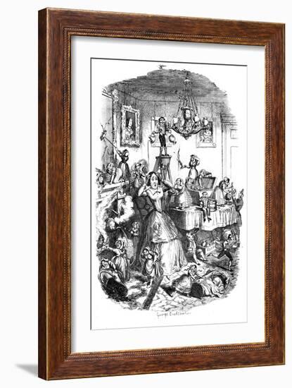 Nearly 'Worried to Death' by the 'Greatest Plague of Life, C1840S-George Cruikshank-Framed Giclee Print