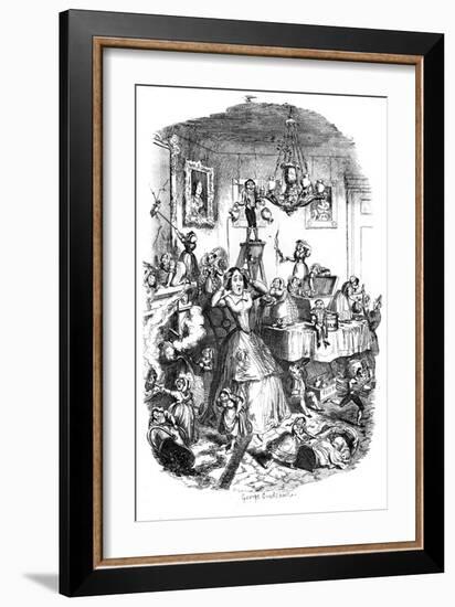 Nearly 'Worried to Death' by the 'Greatest Plague of Life, C1840S-George Cruikshank-Framed Giclee Print