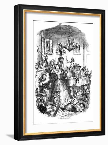 Nearly 'Worried to Death' by the 'Greatest Plague of Life, C1840S-George Cruikshank-Framed Giclee Print