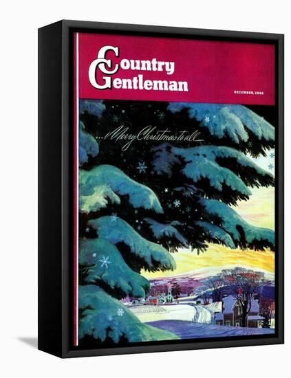 "Nebraska Christmas Scene," Country Gentleman Cover, December 1, 1946-Francis Chase-Framed Premier Image Canvas