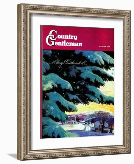 "Nebraska Christmas Scene," Country Gentleman Cover, December 1, 1946-Francis Chase-Framed Giclee Print