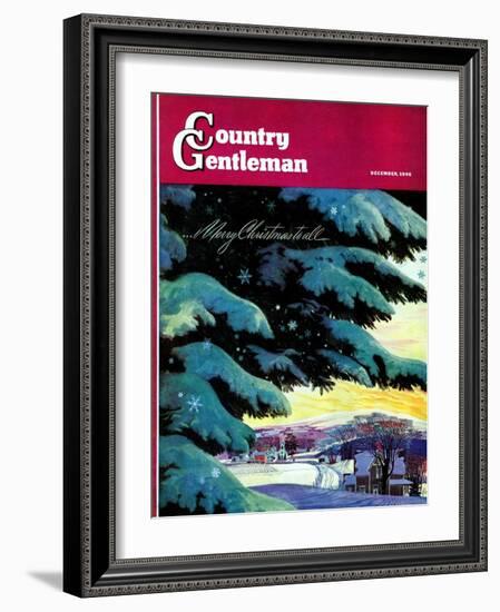 "Nebraska Christmas Scene," Country Gentleman Cover, December 1, 1946-Francis Chase-Framed Giclee Print