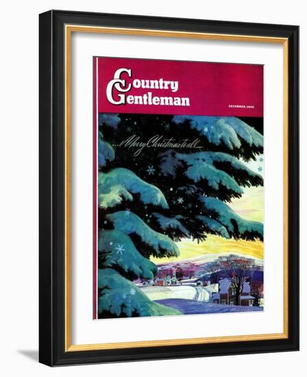 "Nebraska Christmas Scene," Country Gentleman Cover, December 1, 1946-Francis Chase-Framed Giclee Print