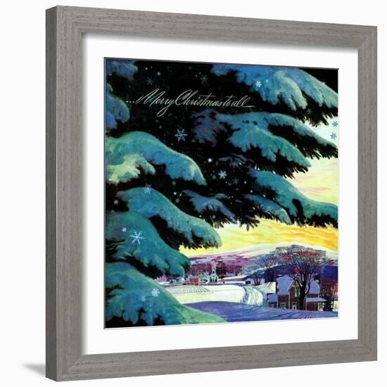 "Nebraska Christmas Scene,"December 1, 1946-Francis Chase-Framed Giclee Print