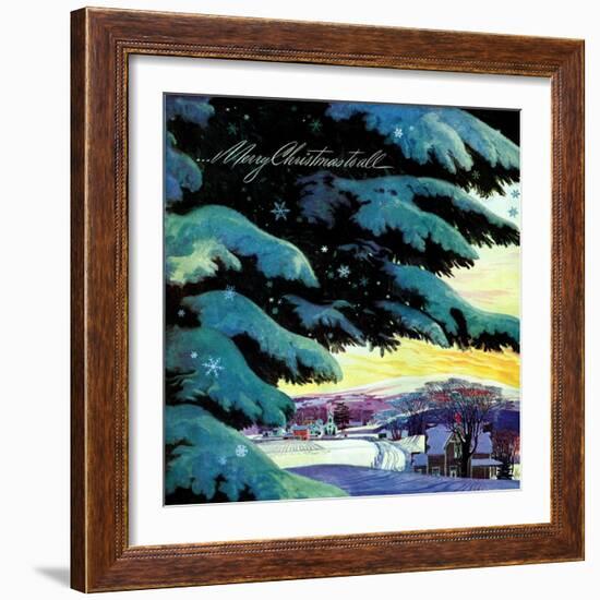 "Nebraska Christmas Scene,"December 1, 1946-Francis Chase-Framed Giclee Print