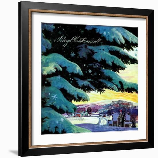 "Nebraska Christmas Scene,"December 1, 1946-Francis Chase-Framed Giclee Print