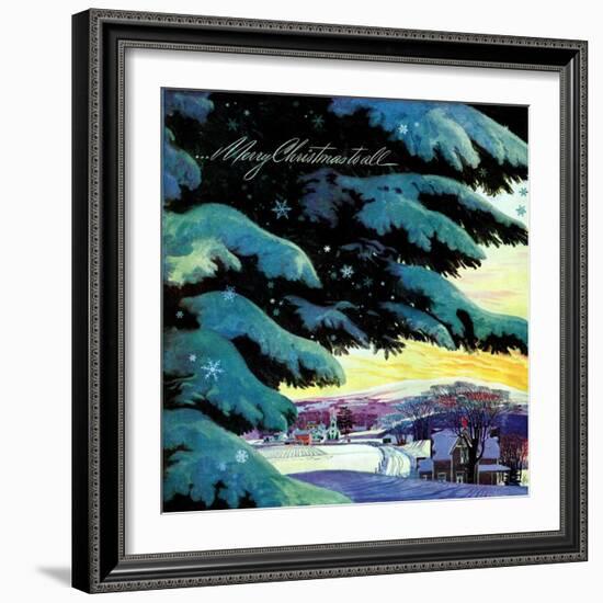 "Nebraska Christmas Scene,"December 1, 1946-Francis Chase-Framed Giclee Print