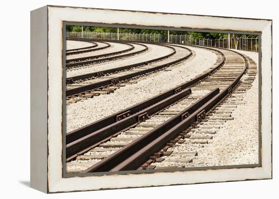 Nebraska, North Omaha, Nebraska Ash Railroad tracks for transporting coal residue-Alison Jones-Framed Premier Image Canvas