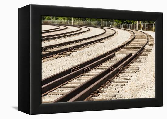 Nebraska, North Omaha, Nebraska Ash Railroad tracks for transporting coal residue-Alison Jones-Framed Premier Image Canvas