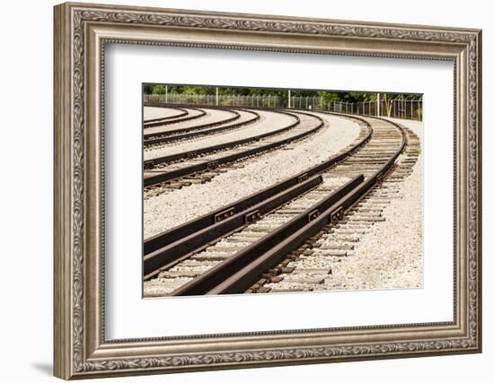 Nebraska, North Omaha, Nebraska Ash Railroad tracks for transporting coal residue-Alison Jones-Framed Photographic Print