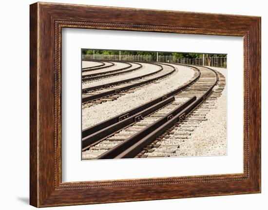 Nebraska, North Omaha, Nebraska Ash Railroad tracks for transporting coal residue-Alison Jones-Framed Photographic Print