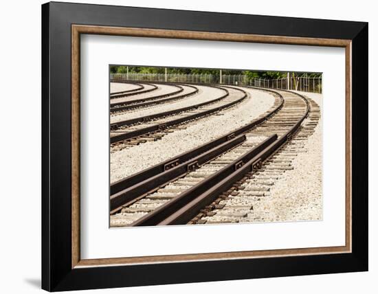 Nebraska, North Omaha, Nebraska Ash Railroad tracks for transporting coal residue-Alison Jones-Framed Photographic Print