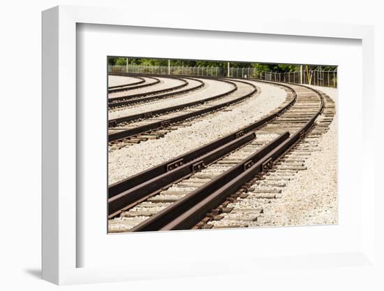 Nebraska, North Omaha, Nebraska Ash Railroad tracks for transporting coal residue-Alison Jones-Framed Photographic Print