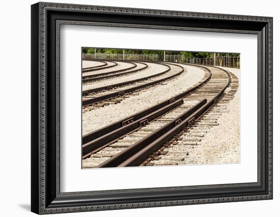 Nebraska, North Omaha, Nebraska Ash Railroad tracks for transporting coal residue-Alison Jones-Framed Photographic Print