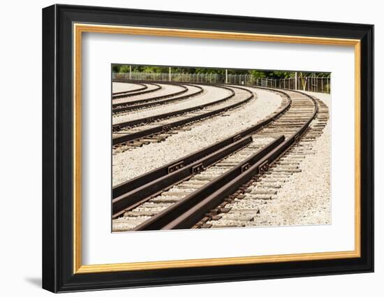 Nebraska, North Omaha, Nebraska Ash Railroad tracks for transporting coal residue-Alison Jones-Framed Photographic Print