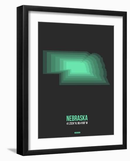 Nebraska Radiant Map 4-NaxArt-Framed Art Print