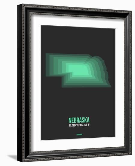 Nebraska Radiant Map 4-NaxArt-Framed Art Print