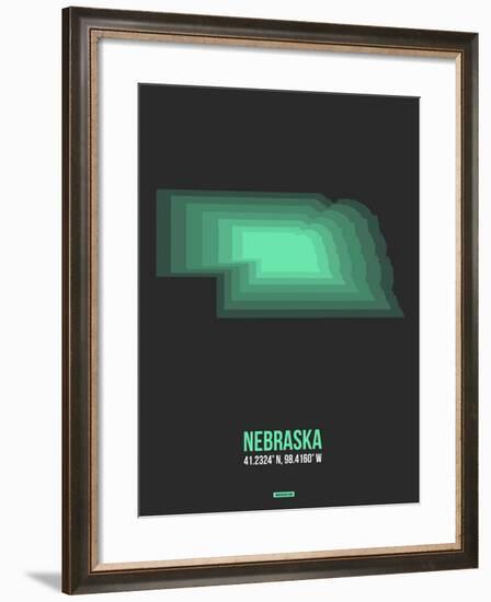 Nebraska Radiant Map 4-NaxArt-Framed Art Print