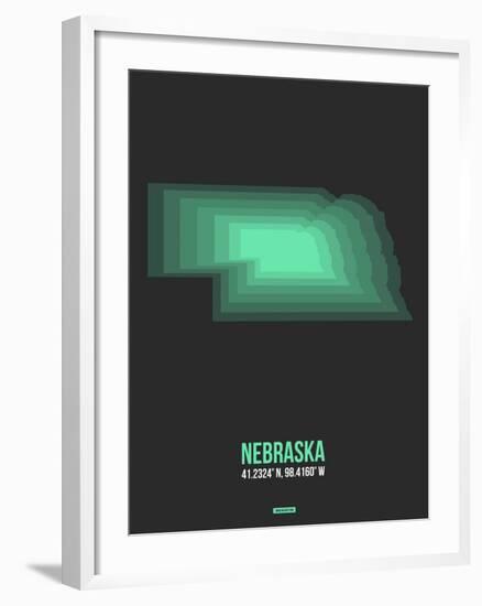 Nebraska Radiant Map 4-NaxArt-Framed Art Print