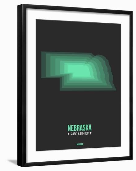 Nebraska Radiant Map 4-NaxArt-Framed Art Print