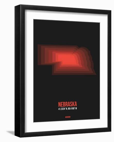 Nebraska Radiant Map 6-NaxArt-Framed Art Print