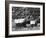 Nebraska, Scotts Bluff National Monument. Covered Wagons in Field-Dennis Flaherty-Framed Photographic Print