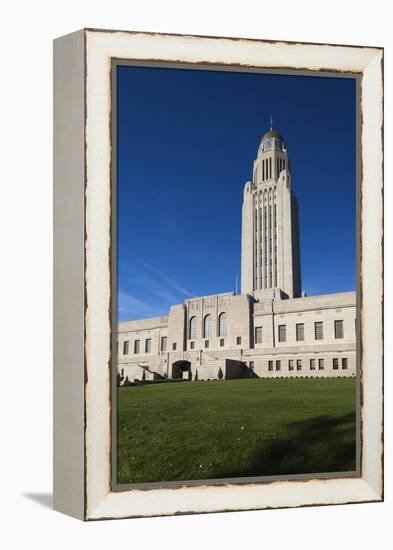 Nebraska State Capitol Exterior, Lincoln, Nebraska, USA-Walter Bibikow-Framed Premier Image Canvas