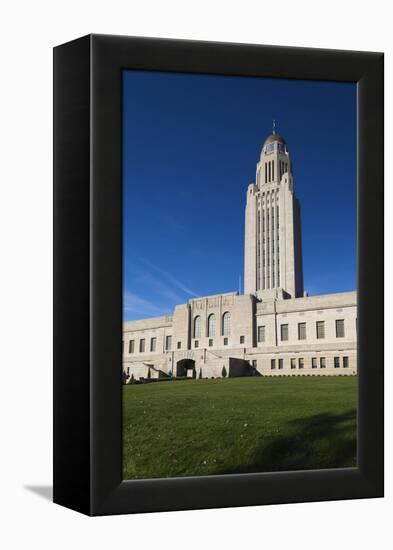 Nebraska State Capitol Exterior, Lincoln, Nebraska, USA-Walter Bibikow-Framed Premier Image Canvas