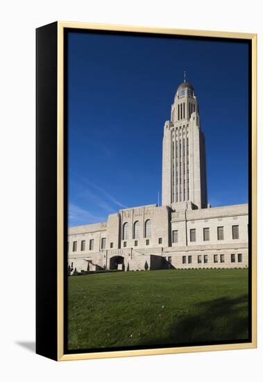 Nebraska State Capitol Exterior, Lincoln, Nebraska, USA-Walter Bibikow-Framed Premier Image Canvas