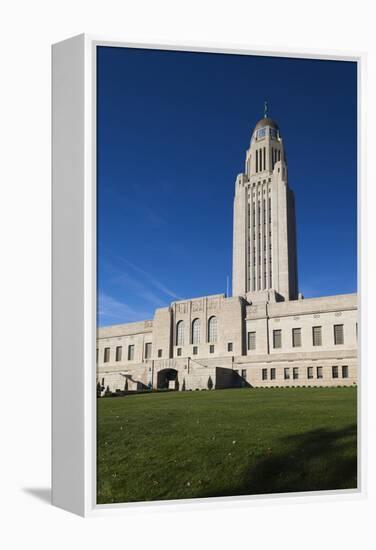 Nebraska State Capitol Exterior, Lincoln, Nebraska, USA-Walter Bibikow-Framed Premier Image Canvas