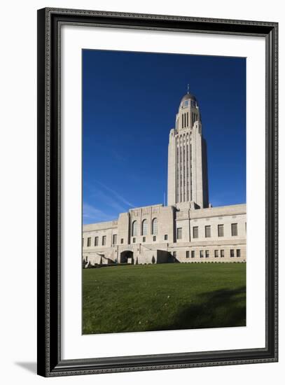 Nebraska State Capitol Exterior, Lincoln, Nebraska, USA-Walter Bibikow-Framed Photographic Print