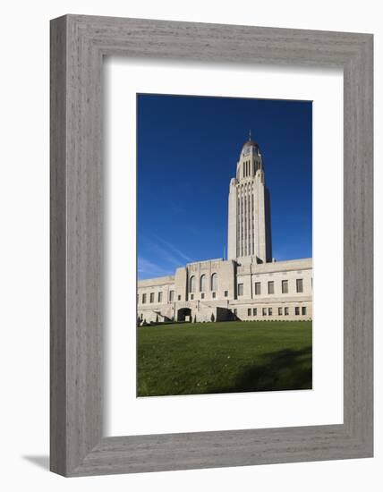 Nebraska State Capitol Exterior, Lincoln, Nebraska, USA-Walter Bibikow-Framed Photographic Print