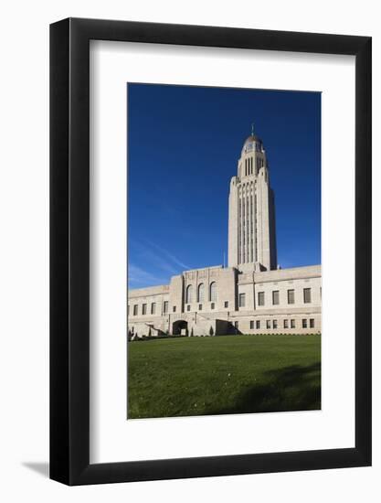 Nebraska State Capitol Exterior, Lincoln, Nebraska, USA-Walter Bibikow-Framed Photographic Print