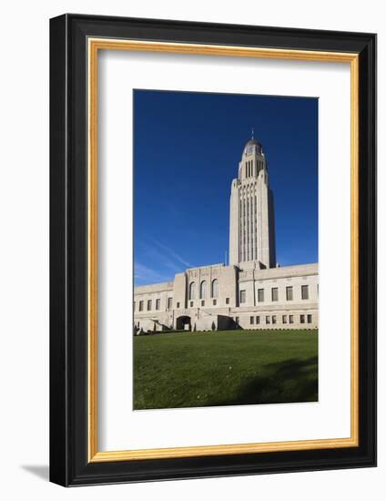 Nebraska State Capitol Exterior, Lincoln, Nebraska, USA-Walter Bibikow-Framed Photographic Print