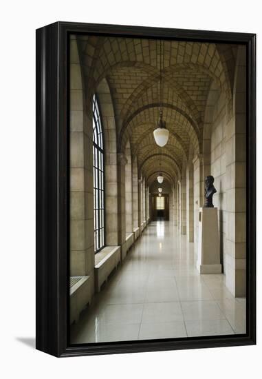 Nebraska State Capitol Interior, Lincoln, Nebraska, USA-Walter Bibikow-Framed Premier Image Canvas