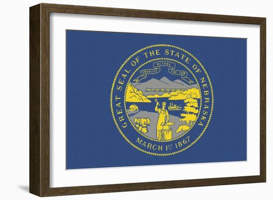 Nebraska State Flag-Lantern Press-Framed Art Print