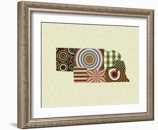 Nebraska State Map-Lanre Adefioye-Framed Giclee Print