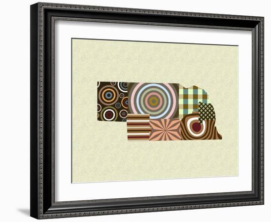 Nebraska State Map-Lanre Adefioye-Framed Giclee Print