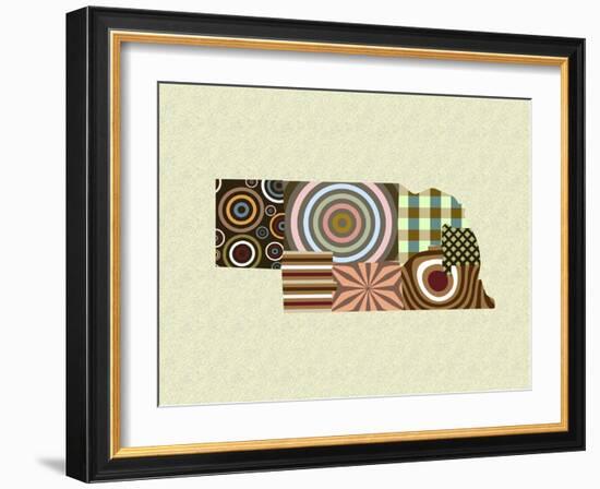 Nebraska State Map-Lanre Adefioye-Framed Giclee Print