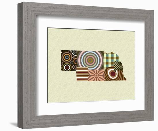 Nebraska State Map-Lanre Adefioye-Framed Giclee Print