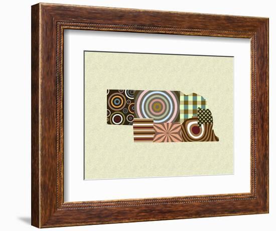 Nebraska State Map-Lanre Adefioye-Framed Giclee Print