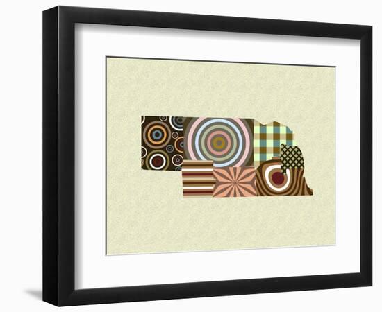 Nebraska State Map-Lanre Adefioye-Framed Giclee Print