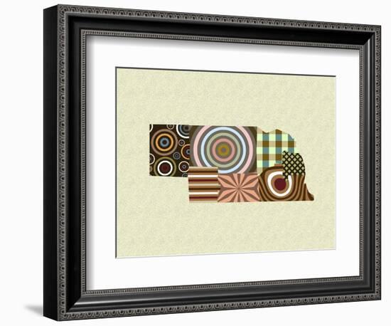 Nebraska State Map-Lanre Adefioye-Framed Giclee Print