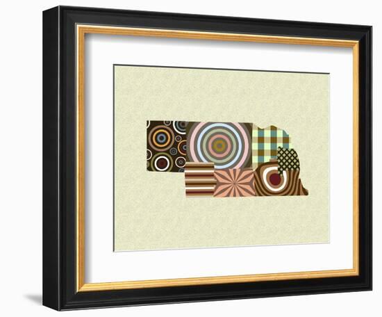 Nebraska State Map-Lanre Adefioye-Framed Giclee Print