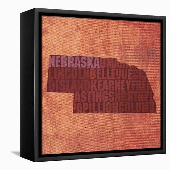 Nebraska State Words-David Bowman-Framed Premier Image Canvas